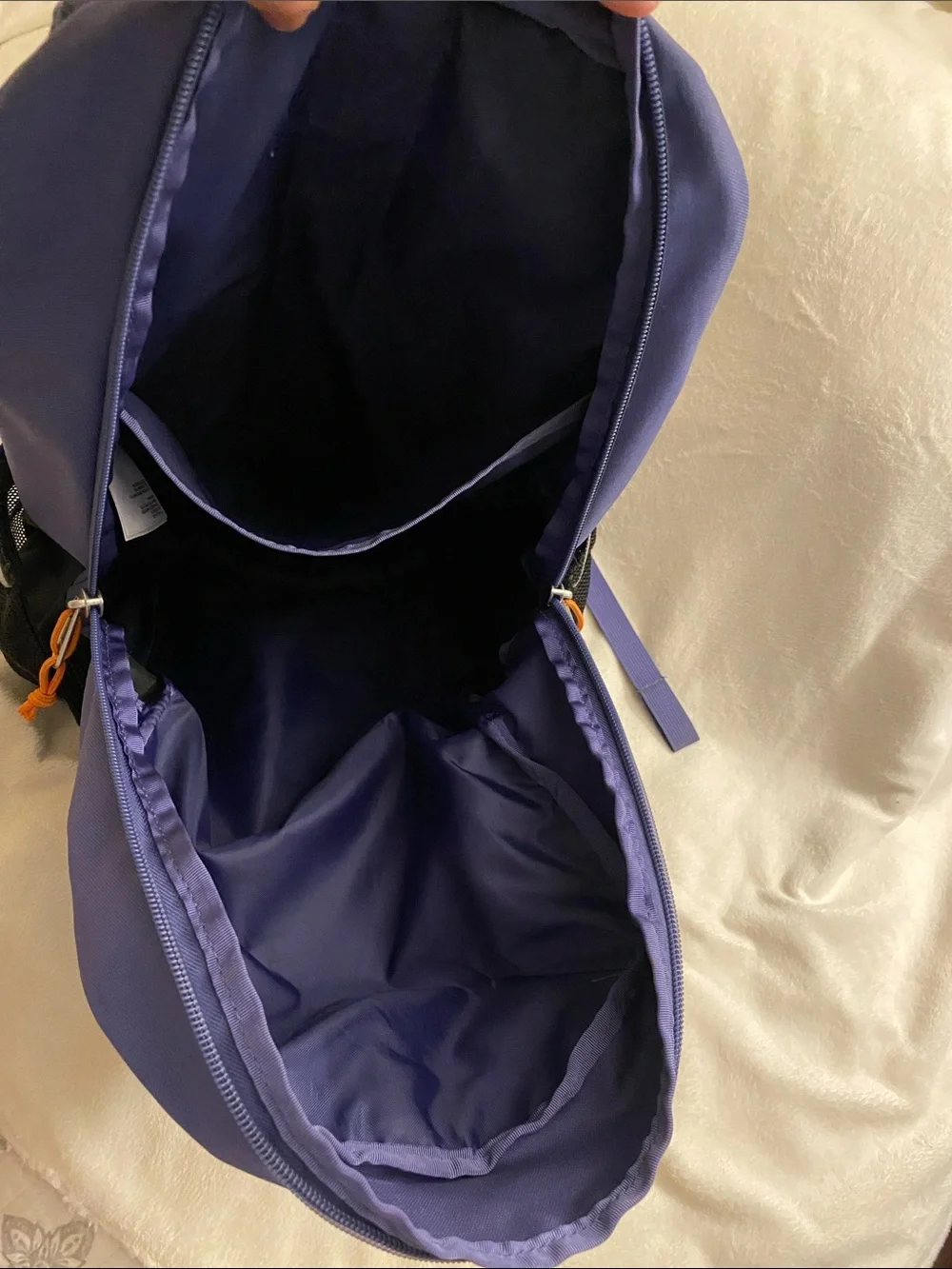 The North Face youth court Jester Backpack purple and black
